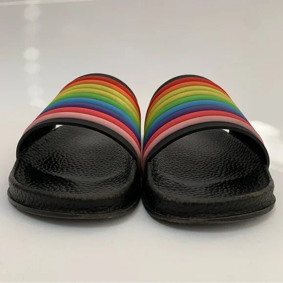 Tommy Bahama Rainbow Slides, comfort cushion slip on sandal shoes, girls size 1 - Picture 3 of 14
